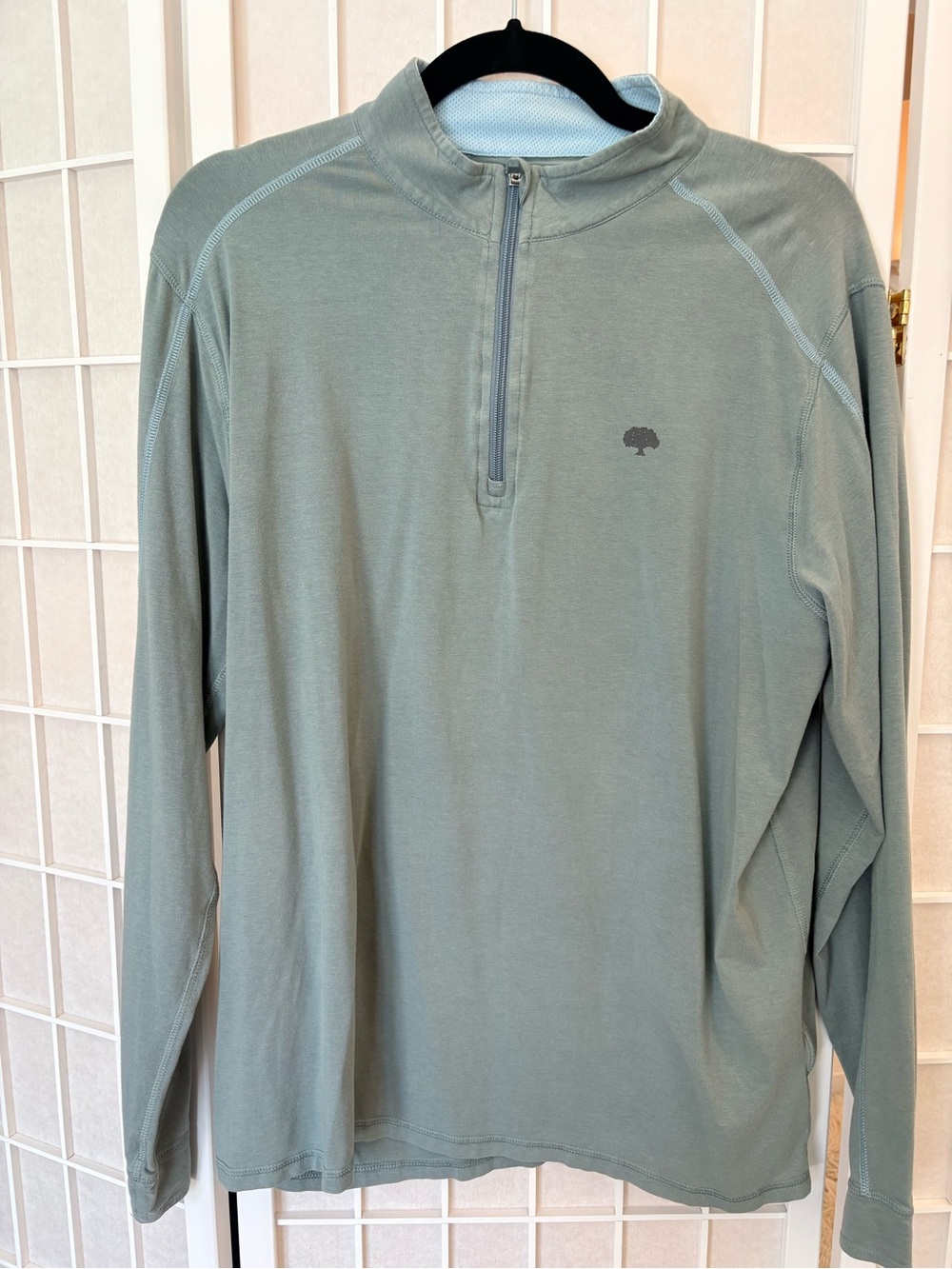 Tree-Logo Long Sleeve 1/4 Zip Performance Shirt - Sage Green